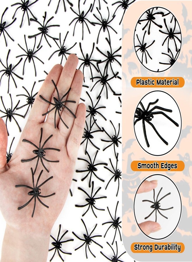 RAINFLOW 160PCS Halloween Spider - Plastic Realistic Fake Spiders Spider Spider Prank for Halloween Decorations, Home, Candy Bowl, Party - Image 3